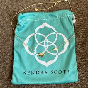 Kendra Scott Ari Double Heart Necklace In Gold